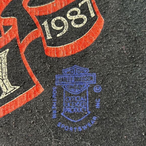 Vtg SS Harley Davidson 1987 anniversary Robisons Daytona t shirt L - Picture 3 of 9